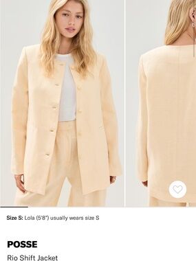 Posse Rio Shift Jacket in butter yellow M